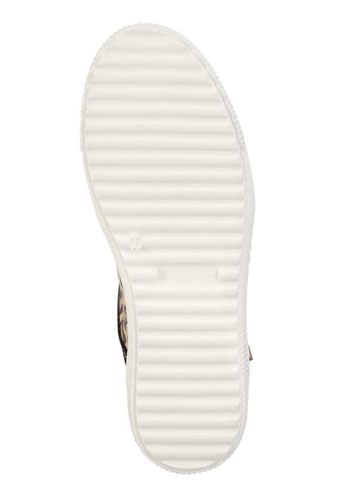 ELENA EDEN snörskor med konjaksfärgat leotryck SVART