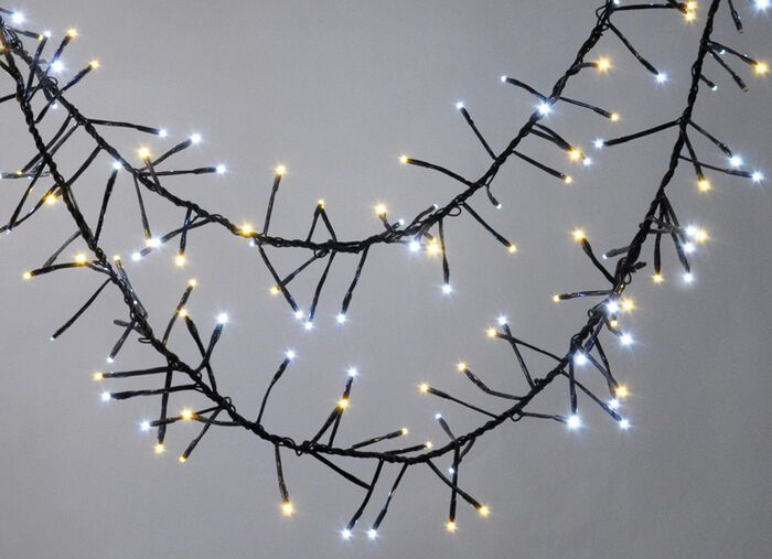 Cluster LED fairy lights med digital utomhustransformator KRISTAL EFFEKT