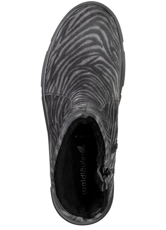 Waldläufer stövletter med zebradesign SVART-GRÅ