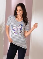 skjorta med dekorativt fj&auml;rilstryck 