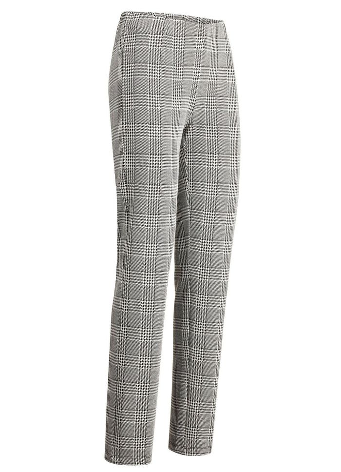 Byxor med Glencheck Design SVART-ECRU