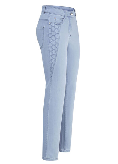 Jeans med vackra broderier 