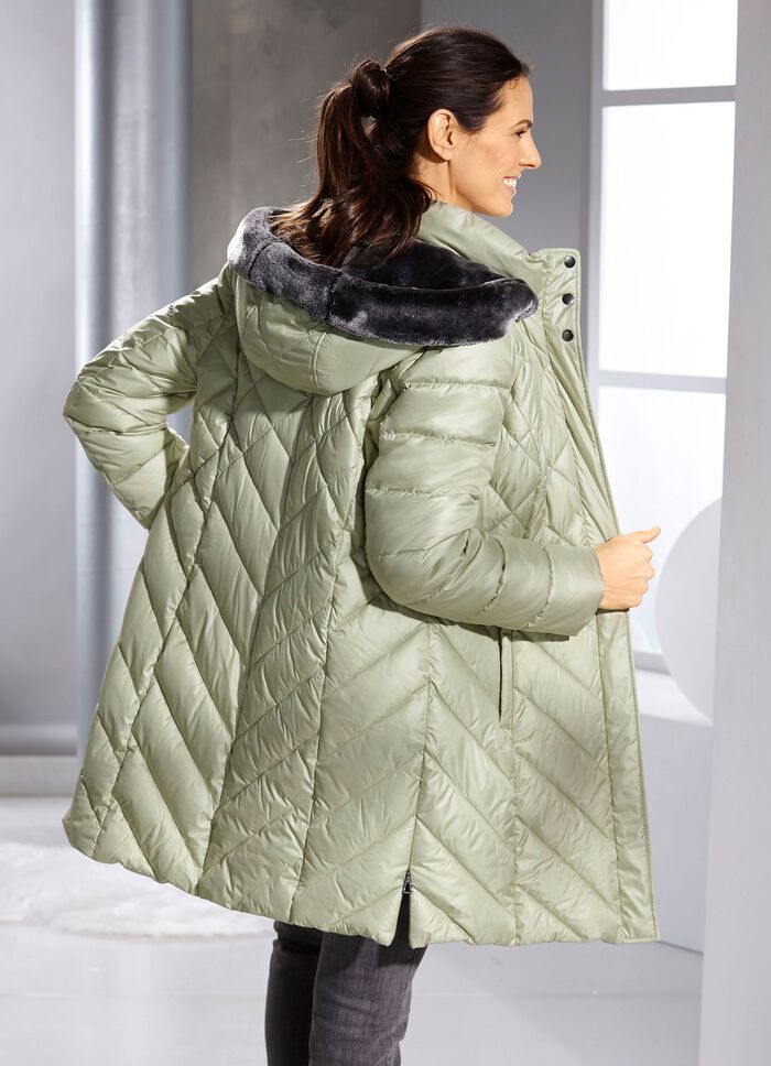 Kort dunjacka med avtagbar huva VASSGR&Ouml;N