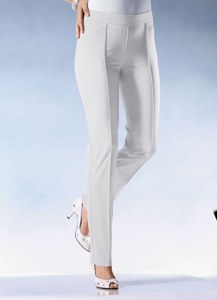 Byxor med smal fåll i 15 färger ECRU