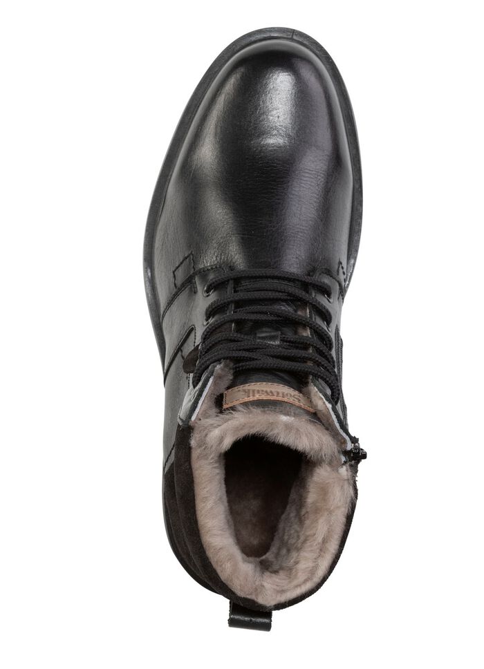 Sn&ouml;rst&ouml;vlar med &auml;kta lammskinnsfoder SVART