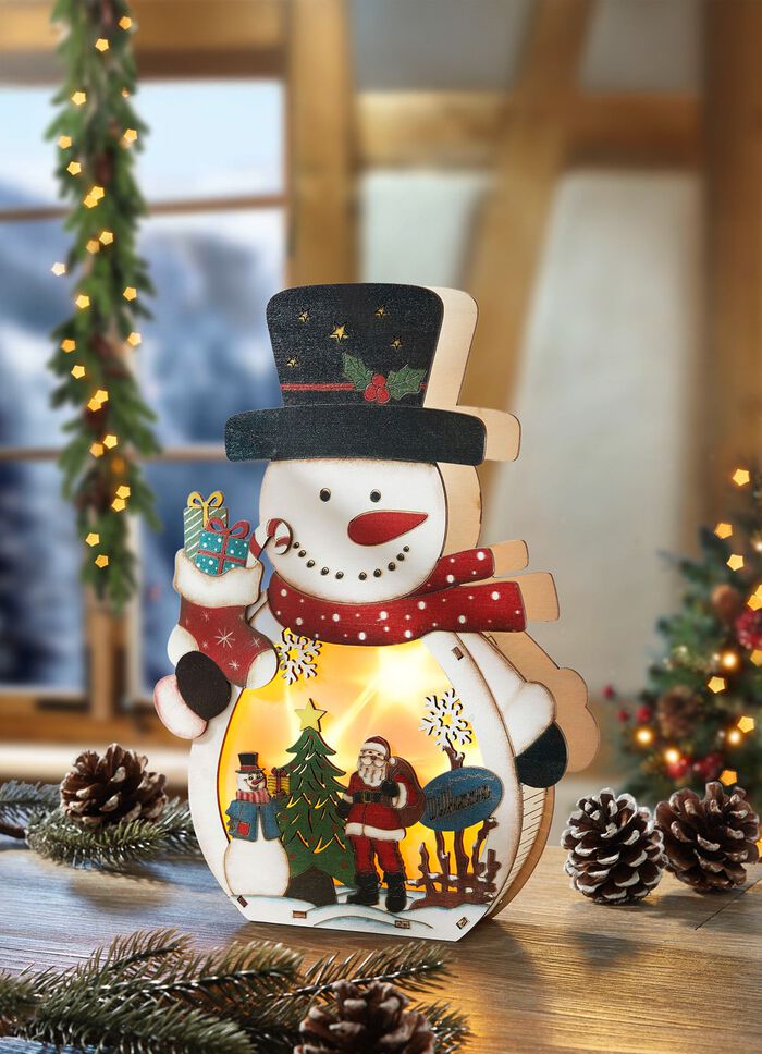 Upplyst sn&ouml;gubbe med timerfunktion 