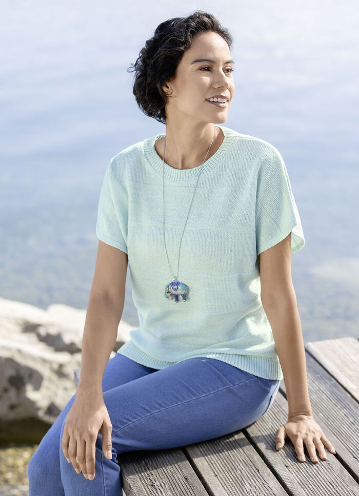 Tröja med fin blockränder 