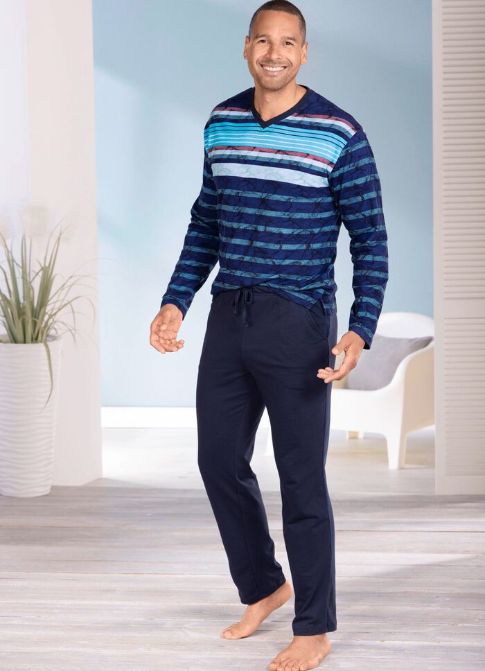 hajo Klimalight-pyjamas med V-ringning och &ouml;ppna &auml;ndar 