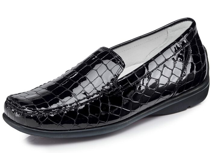 Waldl&auml;ufer, snygga damtofflor, bredd H, med uttagbar fotb&auml;dd SVART