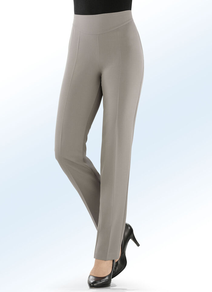 Byxor i elegant snitt TAUPE