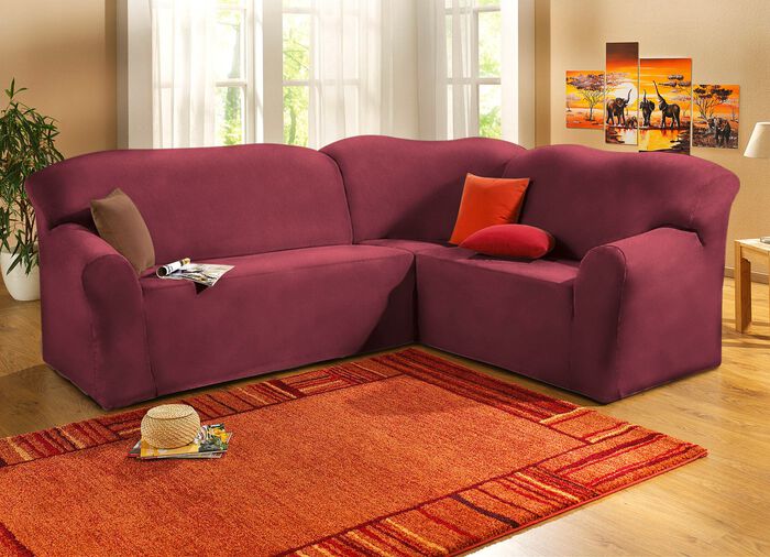 Stretch&ouml;verdrag med fl&auml;ckskydd GRANAT