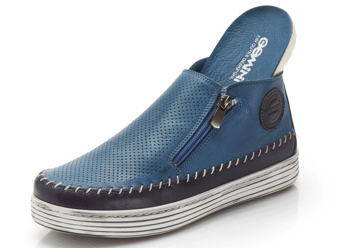 Gemini bootie med dekorativ perforering JEANS