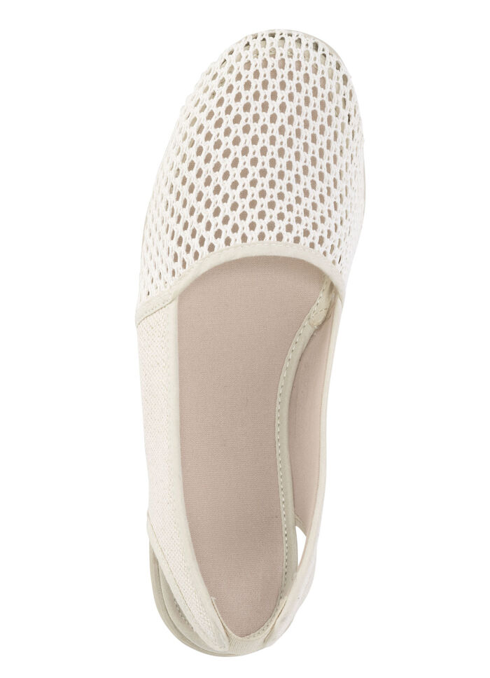 ELENA EDEN sandal av luftigt meshmaterial och textil med metalliskt skimmer HELLBEIGE