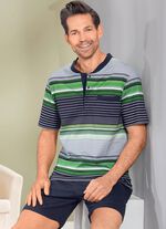 Shorty med knappsl&aring; och br&ouml;stficka 