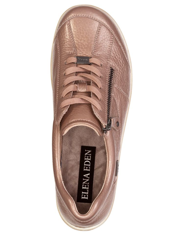 ELENA EDEN, andningsbara damsneakers, bredd H, med uttagbar fotb&auml;dd TAUPE