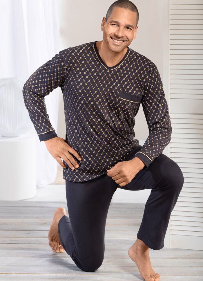 V-ringad pyjamas med &ouml;ppna manschetter 