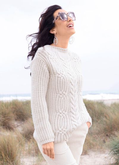 Tr&ouml;ja i fluffig, mjuk grovstickad 