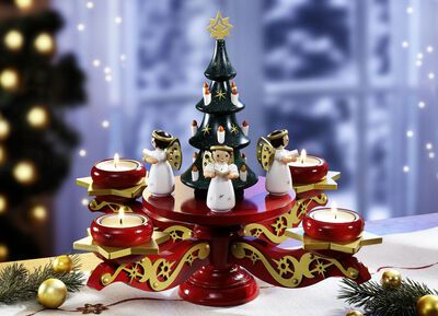 Adventsljusstake i tr&auml; 