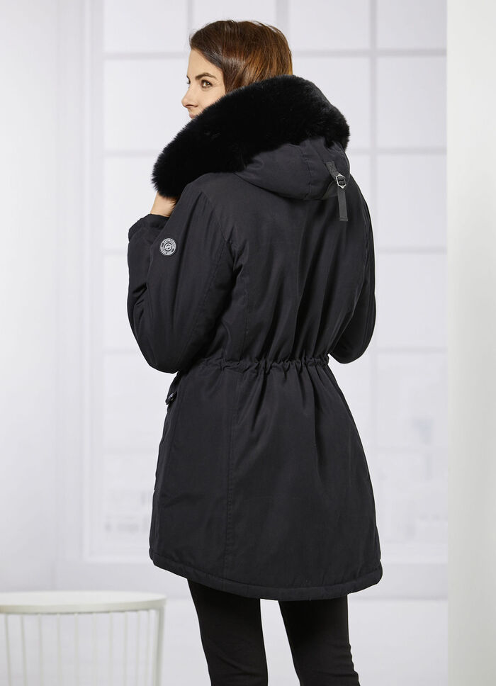 Parka med plyschfoder i huvan 