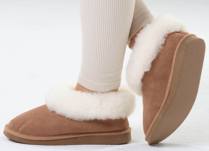 ELENA EDEN, varma damtofflor, bredd G, med lammskinn 