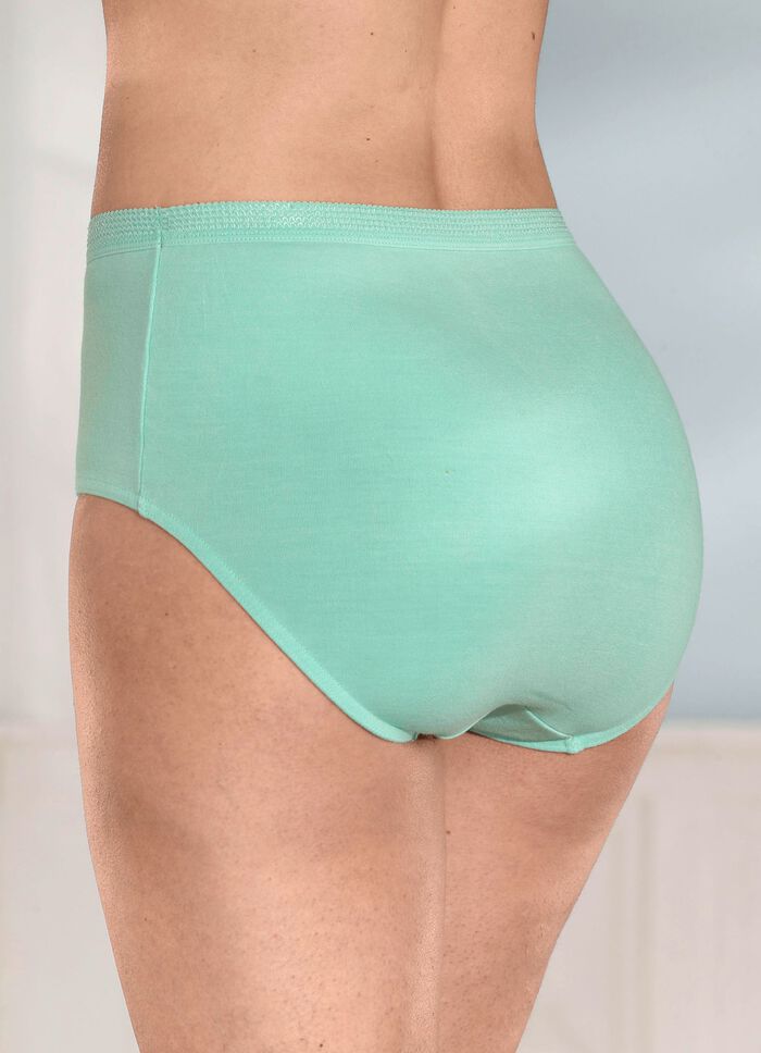 Fyrapack trosor med dekorativt res&aring;rband i midjan 