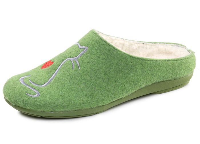 Varma damtofflor, med ull 