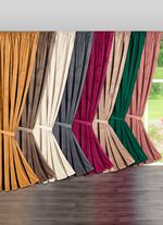 M&ouml;rkl&auml;ggningsgardin i skimrande sammetslook 