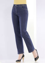 Högelastiska, figurformande jeans 