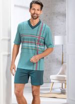 Shorty med V-ringning och tryckmotiv 