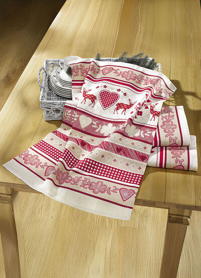 Kökshanddukar, set om 3, med vintermotiv 