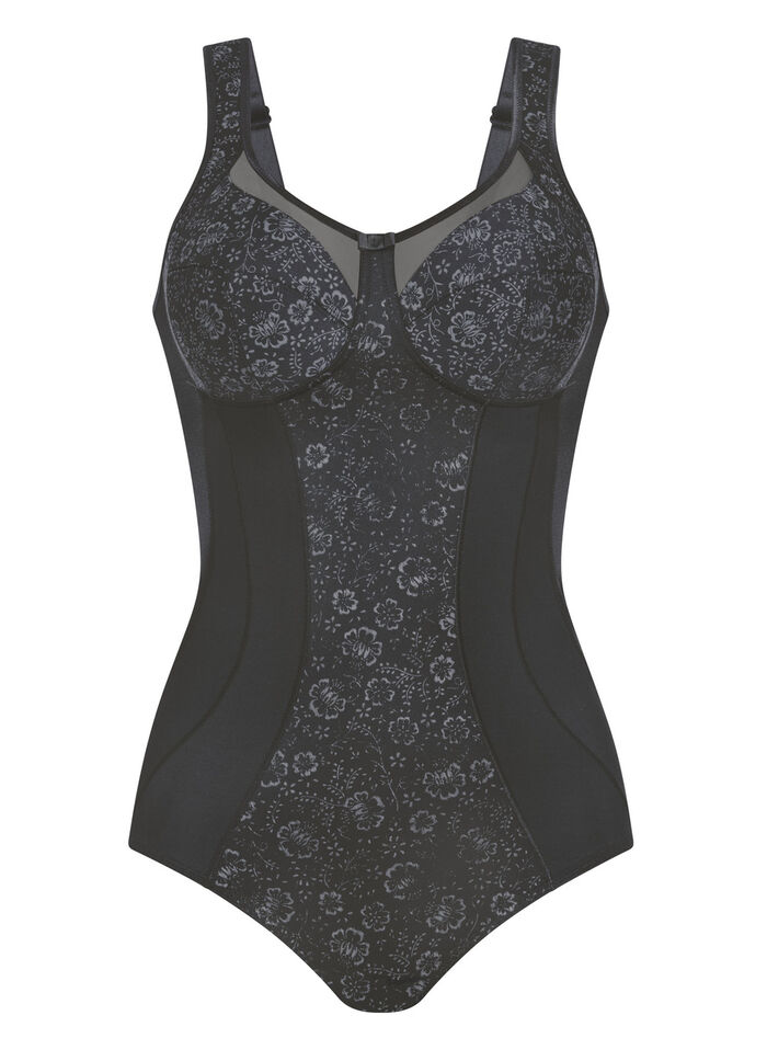 Anita byxkorsett med genomskinliga tyllinl&auml;gg SCHWARZ