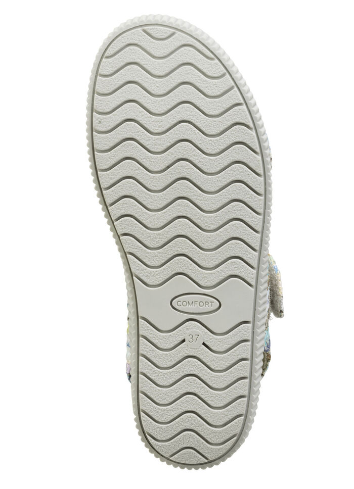 ELENA EDEN sandal av intressant raffiamaterial BLÅ-MULTI