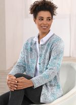 Cardigan med dekorativa knappar GR&Aring; MYNTA