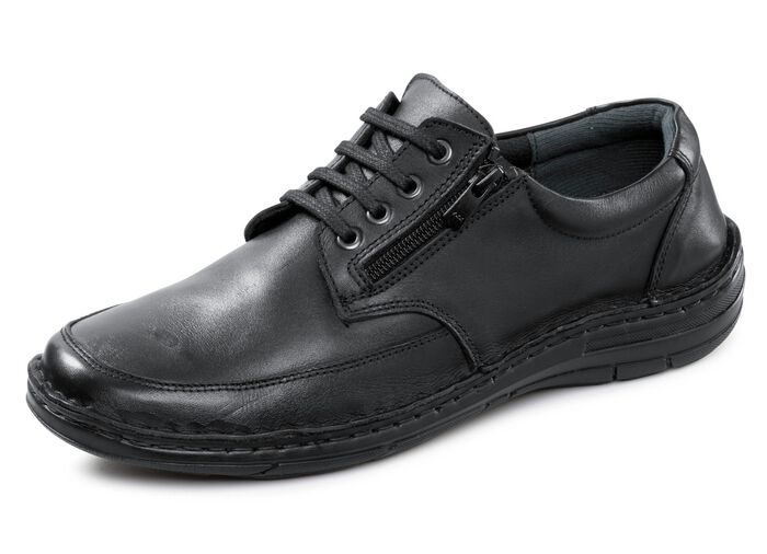 GINO GALANTE, klassiska herrskor med sn&ouml;rning, med uttagbar fotb&auml;dd SVART