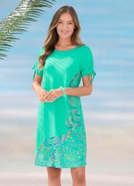 Laurina klänning med skimrande tryck MINT