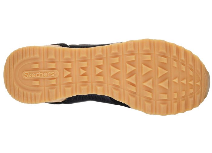 SKECHERS, sportiga damsneakers, tillverkade av l&auml;der, syntetmaterial och mesh 