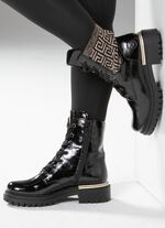 Rieker, snygga damst&ouml;vlar, vinterskor, med dragkedja SVART-GULD