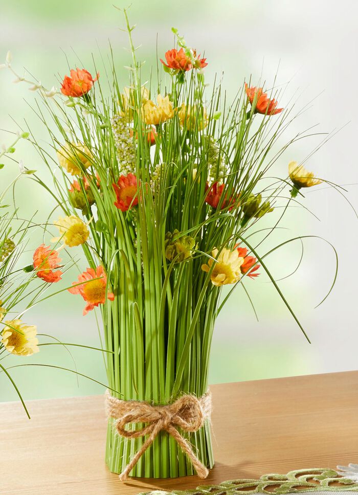 V&aring;rbukett i naturliga f&auml;rger GR&Ouml;N-ORANGE-GUL