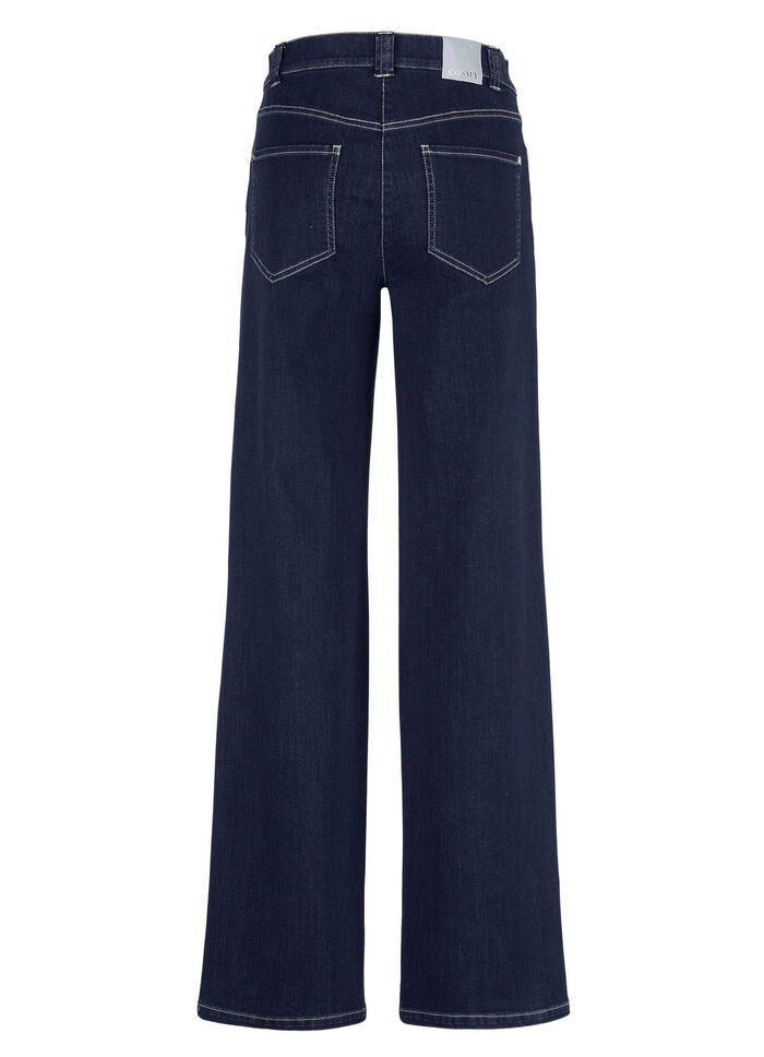 Jeans med diskret strassdekoration DUNKELBLAU