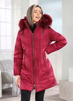 Kort kappa med 2-v&auml;gs dragkedja KARMINR&Ouml;TT