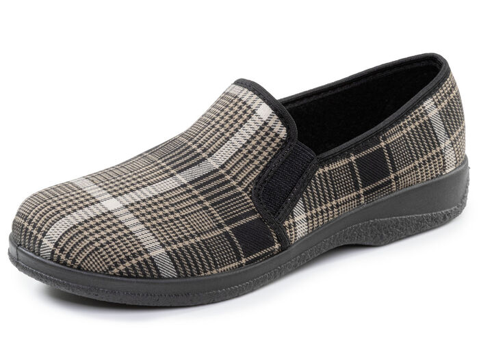 Klassiska herrtofflor med resårband BEIGE