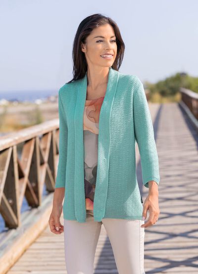 Cardigan med fin struktur 