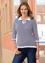 Tr&ouml;ja med genombrutna effekter i randigt m&ouml;nster 