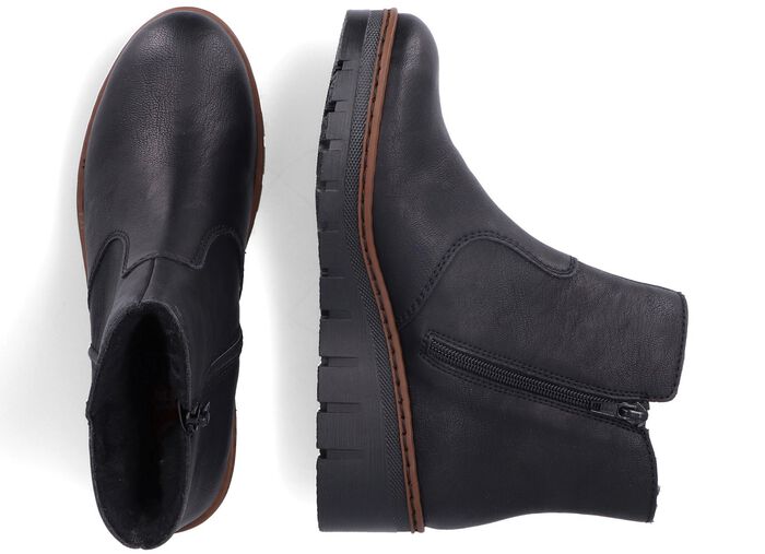 Rieker, fodrade damst&ouml;vlar, vinterskor, med dragkedja SCHWARZ