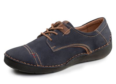 Josef Seibel, klassiska damskor med sn&ouml;rning, vidd G, med uttagbar fotb&auml;dd 