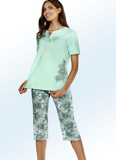 Två paket pyjamas med pyjamas med vadlånga byxor, , large