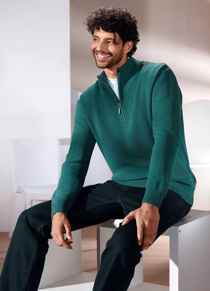 Enf&auml;rgad tr&ouml;ja med st&aring;krage i 3 f&auml;rger 