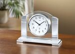 Bordsklocka med bakpanel i mineralglas SILVER