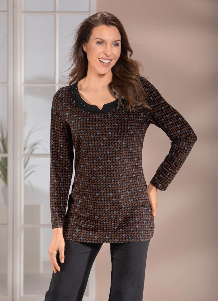 Skjorta med sofistikerad halsringning 