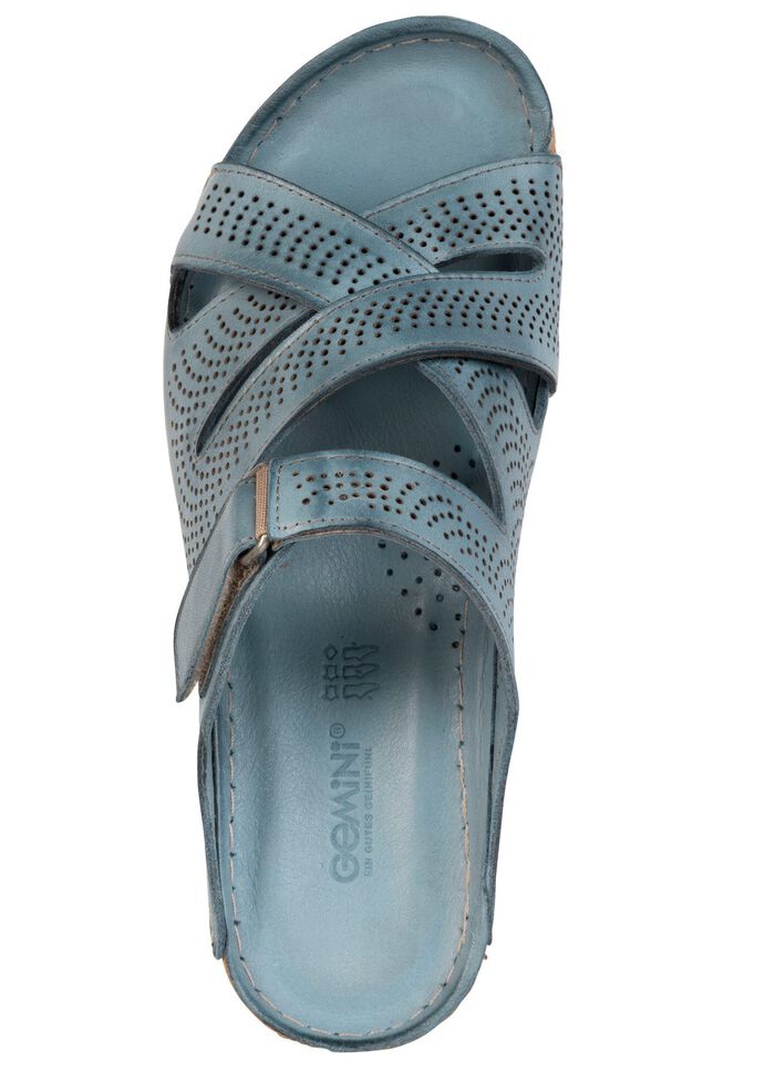 Gemini, sommarmulor f&ouml;r kvinnor, vidd G, tillverkade av l&auml;der 